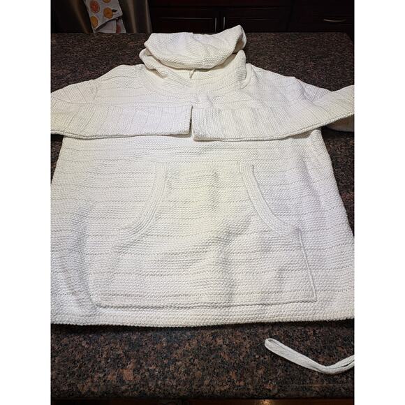 FloAtelier Handmade White Hooded Sweater Size M/L - Picture 10 of 10